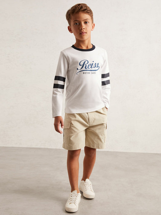 Reiss Best Seller - 3-9 yrs Ripstop Cargo Shorts in Light Stone
