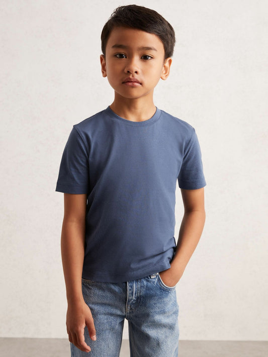 Reiss 9-13 yrs Crew Neck T-Shirt in Ocean Blue