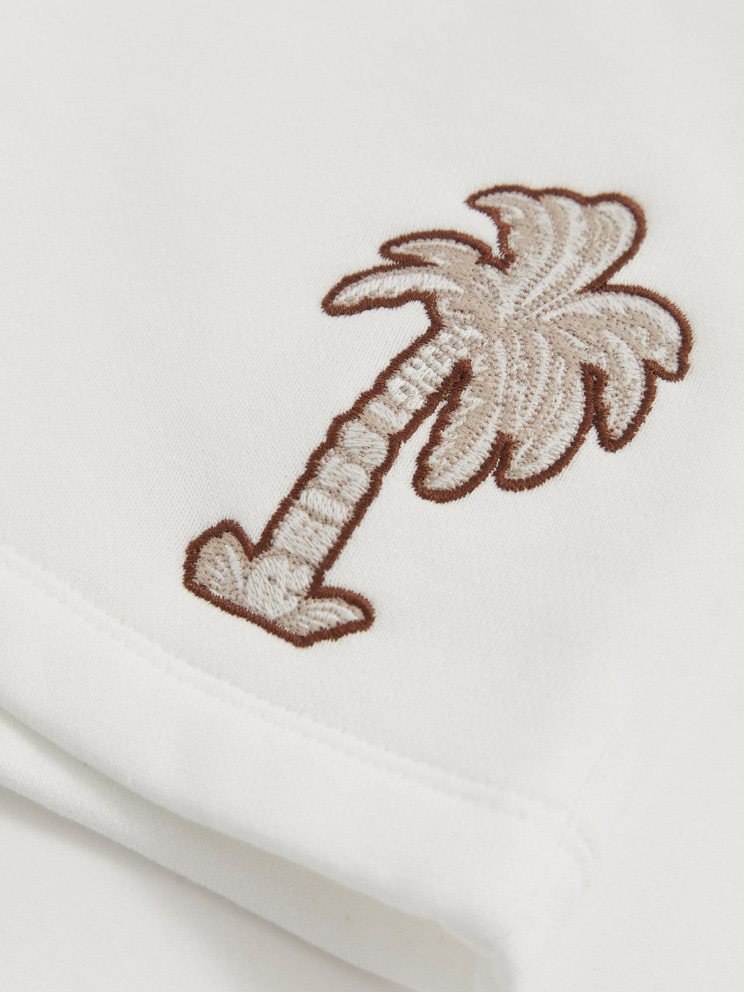 Reiss Affordable - 9-13 yrs Cotton Blend Palm Embroidered Shorts in Off White