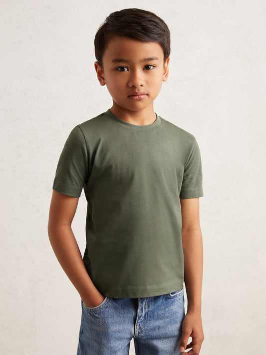 Reiss 9-13 yrs Crew Neck T-Shirt in Dark Sage