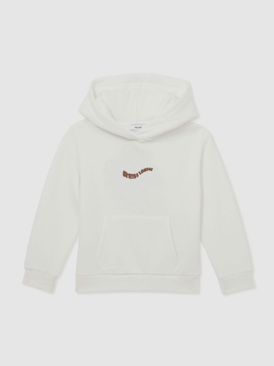 Reiss Affordable - 13-14 yrs Cotton-Blend Palm-Embroidered Hoodie in Off White