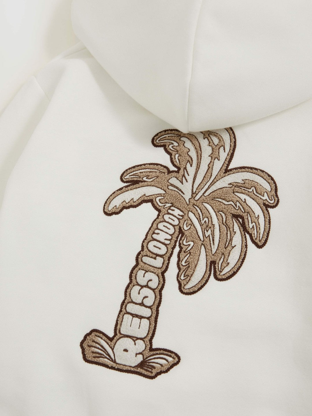 Reiss Affordable - 13-14 yrs Cotton-Blend Palm-Embroidered Hoodie in Off White