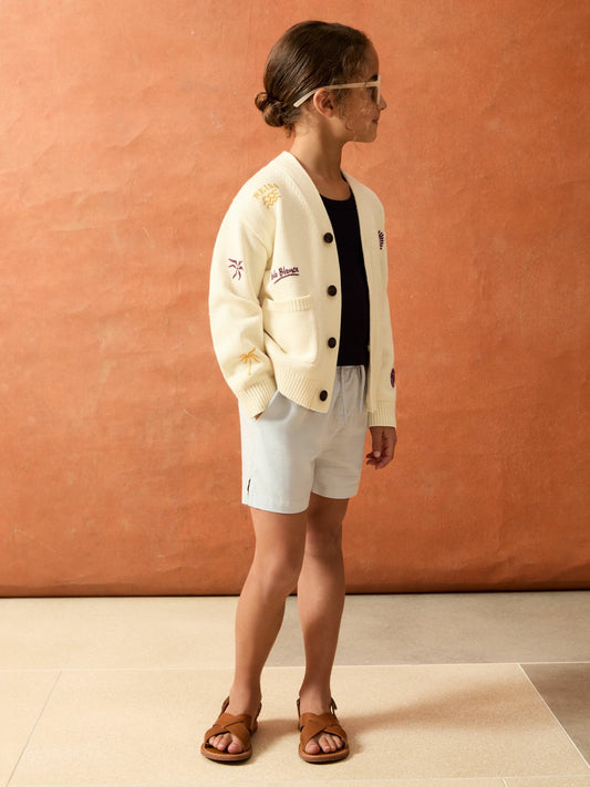 Reiss Savings - 4-9 yrs SmileyWorld Embroidery Cardigan Unisex Fit in Off White