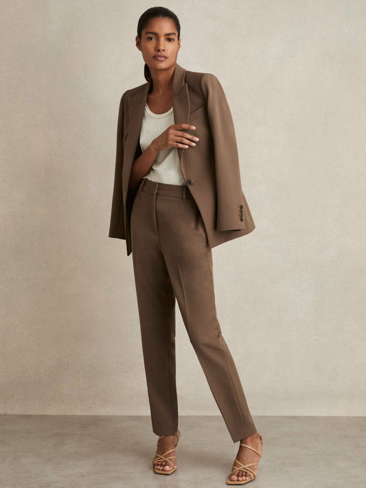 Reiss Sale - Tailored Single Breasted Suit Blazer in Mink Neutral
