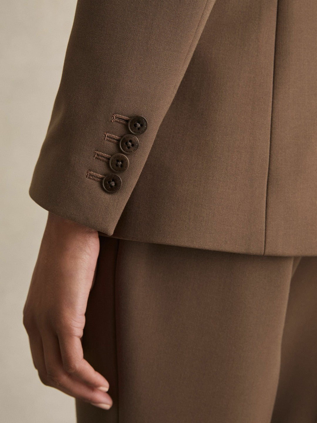 Reiss Tailored Single Breasted Suit Blazer in Mink Neutral