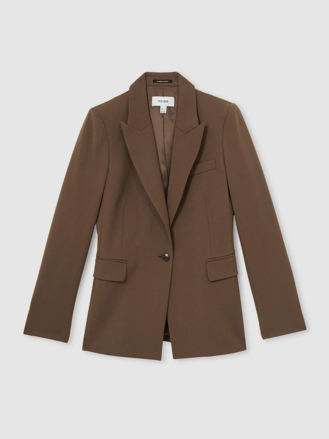 Reiss Petite Tailored Single Breasted Suit Blazer in Mink Neutral