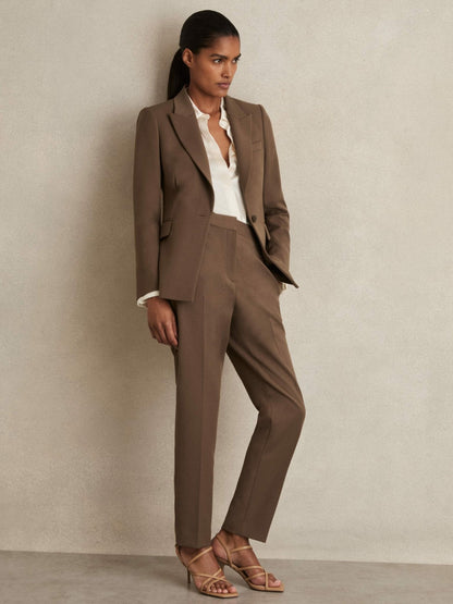 Reiss Slim Fit Suit Trousers in Mink Neutral