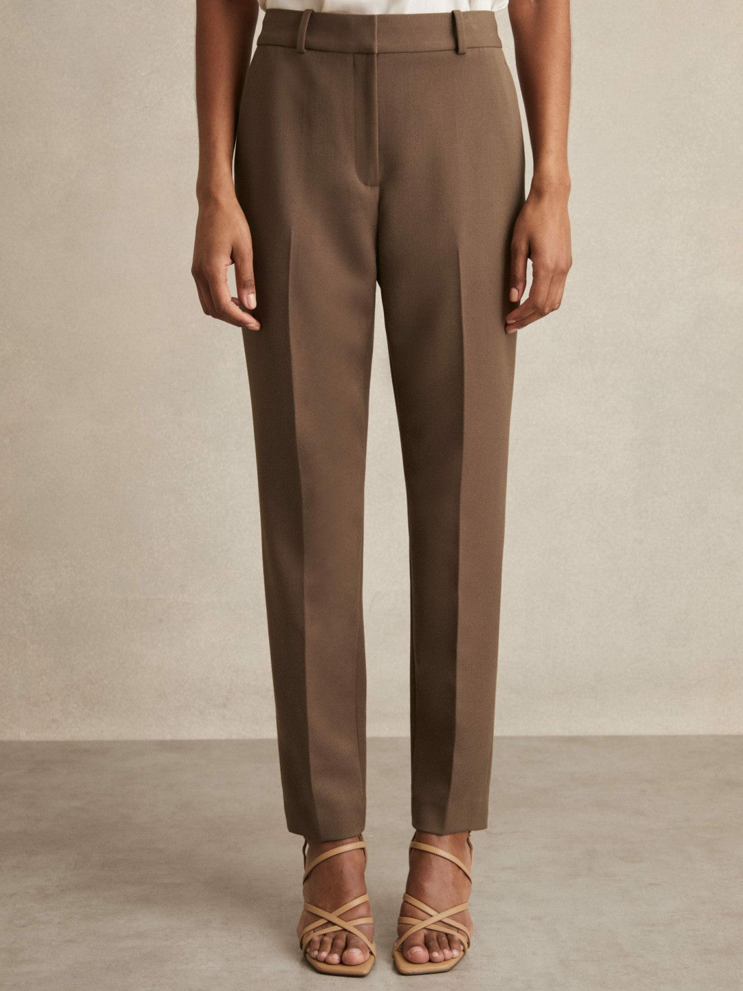 Reiss Slim Fit Suit Trousers in Mink Neutral