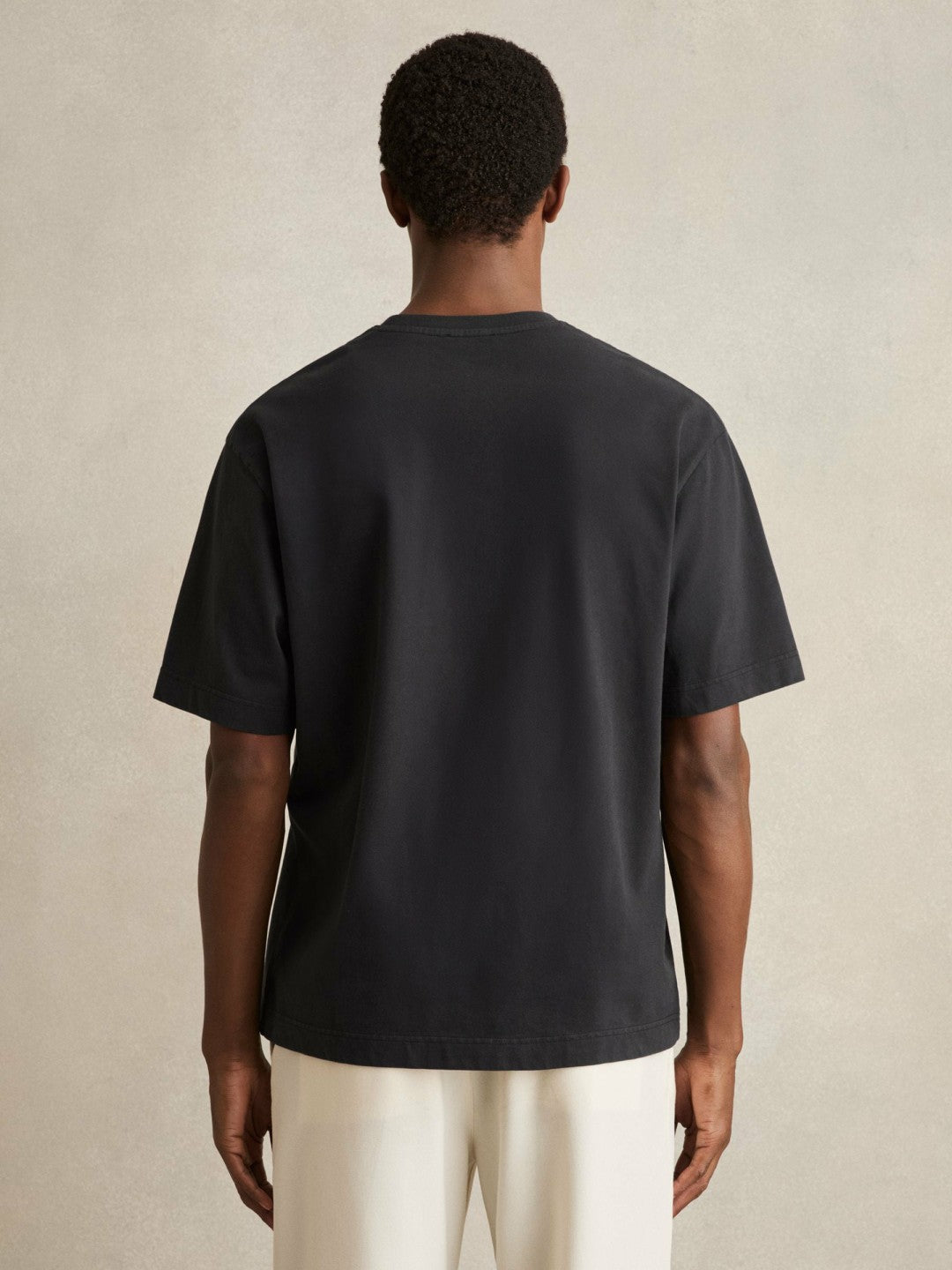 Reiss Cotton Garment-Dyed Oversize T-Shirt in Washed Black