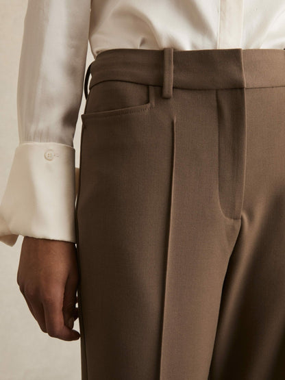 Reiss Flared Suit Trousers in Mink Neutral