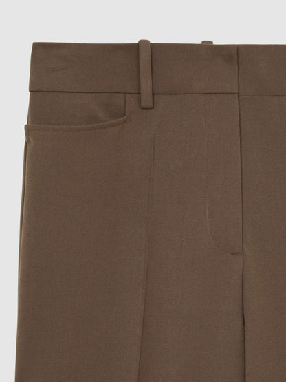 Reiss Flared Suit Trousers in Mink Neutral