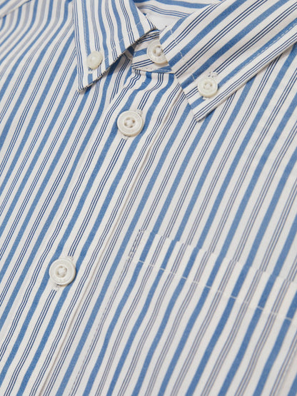 Reiss Deal - 9-13 yrs Cotton-Poplin Striped Oversize Shirt in Blue/White