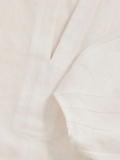 Reiss Best Seller - Linen Balloon-Sleeve Top in Ivory