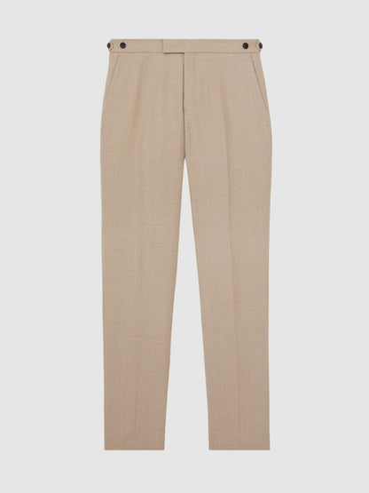 Reiss Featured - Wool-Blend Slim-Fit Suit Trousers in Oatmeal Brown