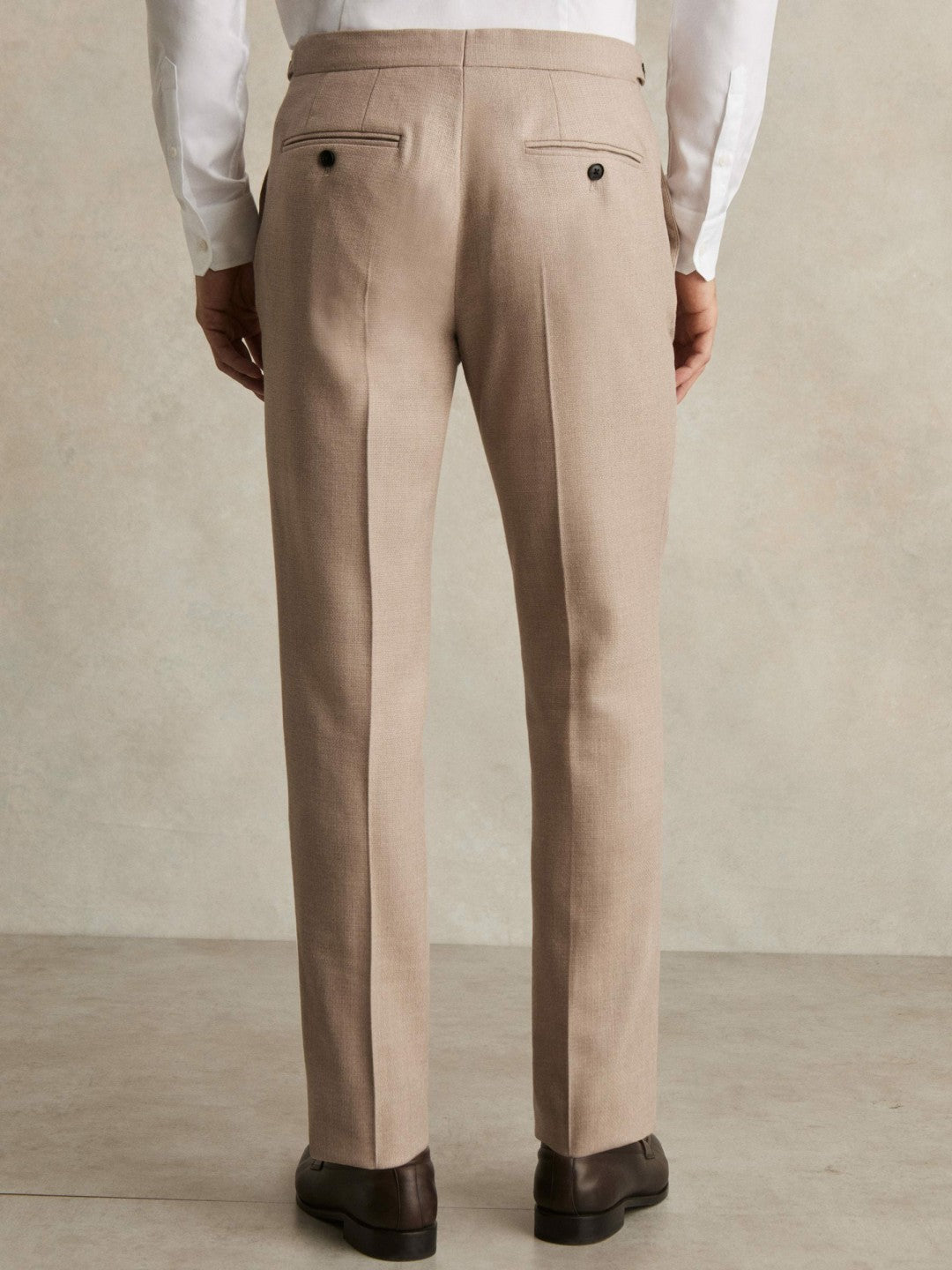 Reiss Featured - Wool-Blend Slim-Fit Suit Trousers in Oatmeal Brown