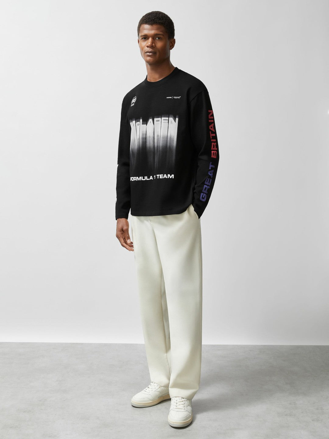 Reiss Sale - McLaren F1 Team British GP T-Shirt Unisex Fit in Black