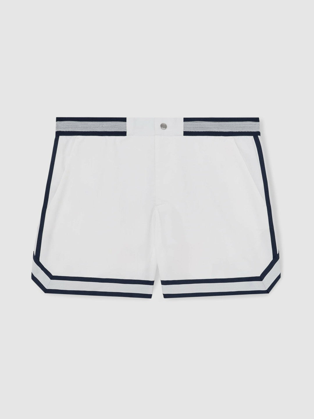 Reiss Affordable - | Ché Stripe-Trim Swim Shorts in White