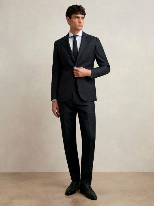 Reiss Best Seller - Wool Check Slim-Fit Suit Trousers in Navy