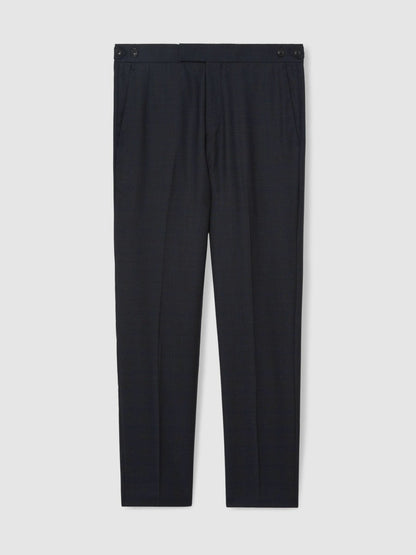 Reiss Best Seller - Wool Check Slim-Fit Suit Trousers in Navy