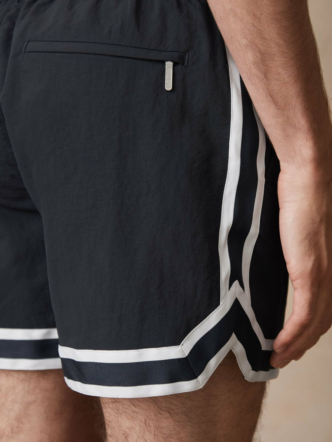 Reiss Sale - | Ché Stripe-Trim Swim Shorts in Navy