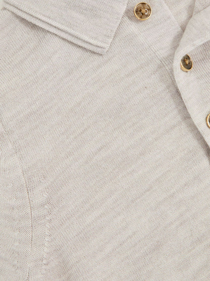 Reiss Featured - 3-9 yrs Merino Wool Short Sleeve Polo Shirt in Wicker Melange