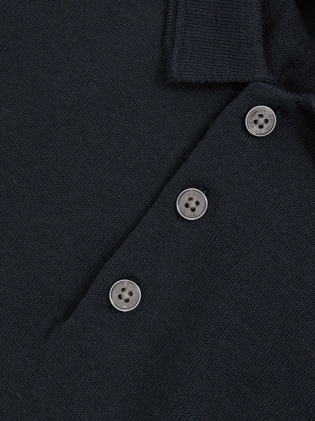 Reiss 3-9 yrs Merino Wool Short Sleeve Polo Shirt in Midnight Navy