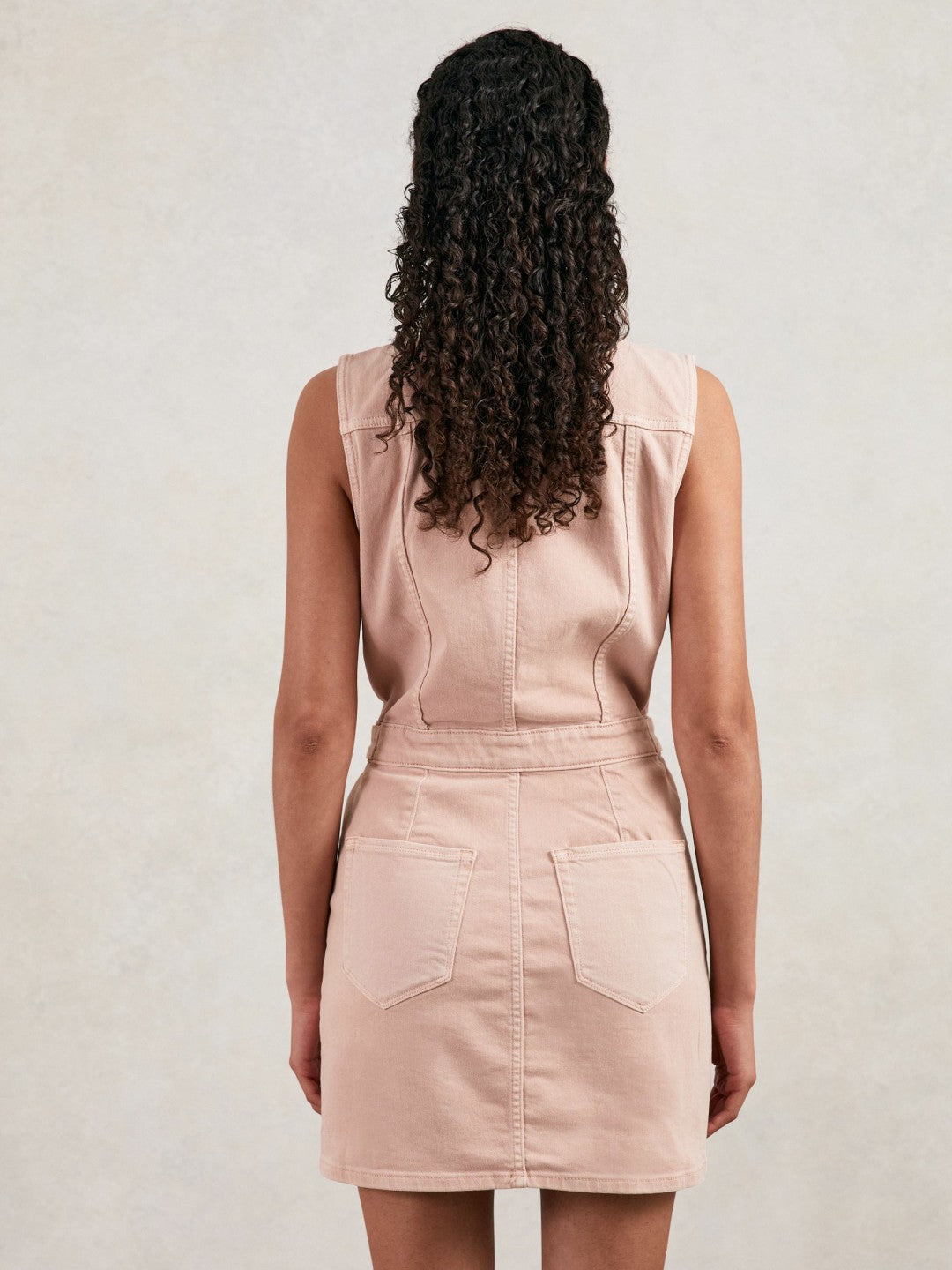 Reiss Featured - Good American Denim Zipped Mini Dress in Petal Pink