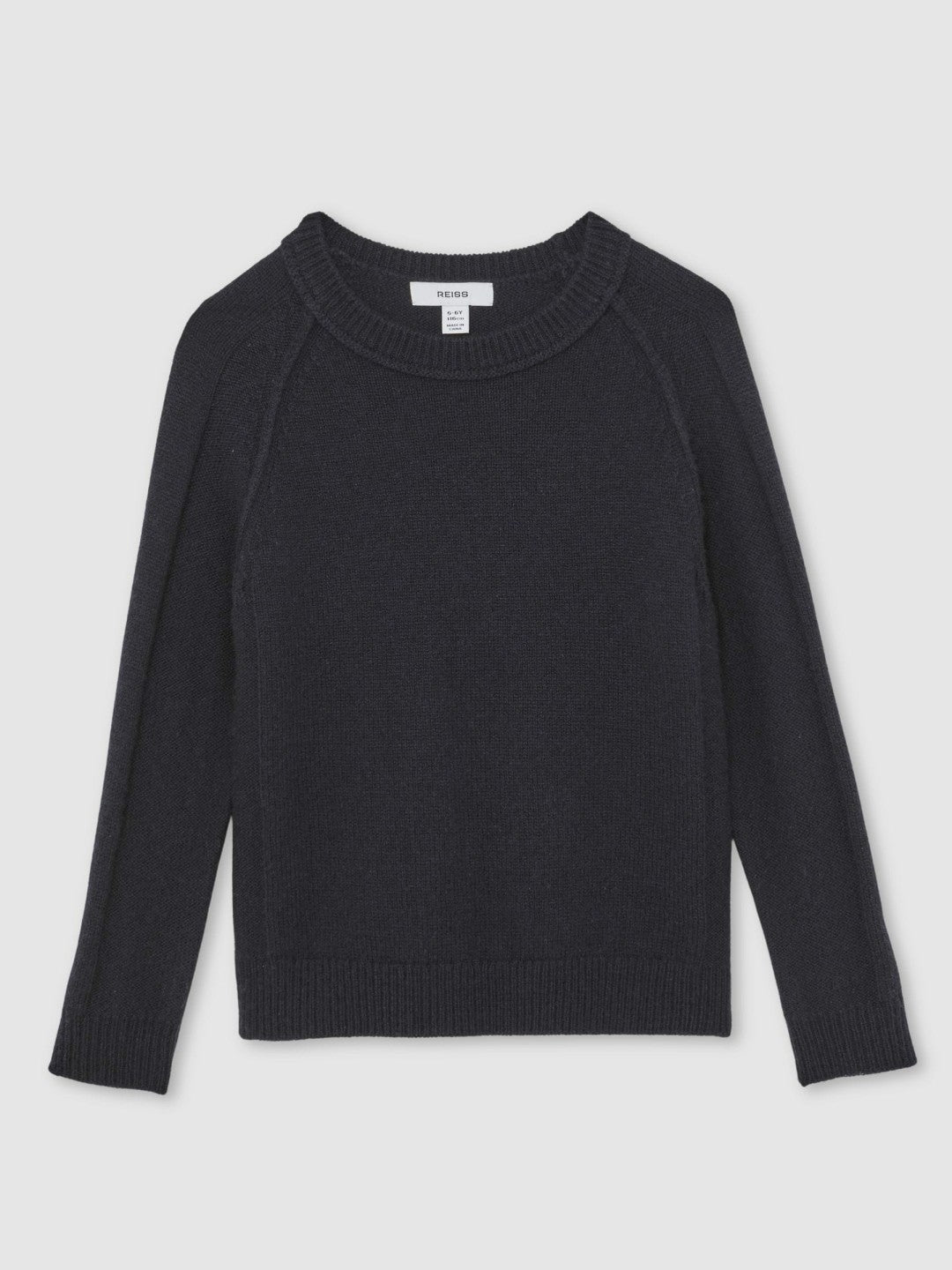 Reiss Best Seller - 3-9 yrs Wool-Cashmere Reverse-Seam Jumper in Navy
