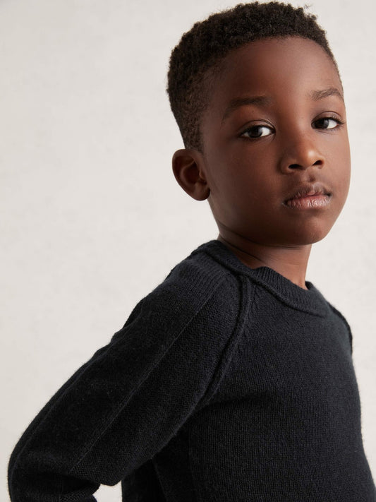 Reiss Featured - 9-13 yrs Wool-Cashmere Reverse-Seam Jumper in Navy