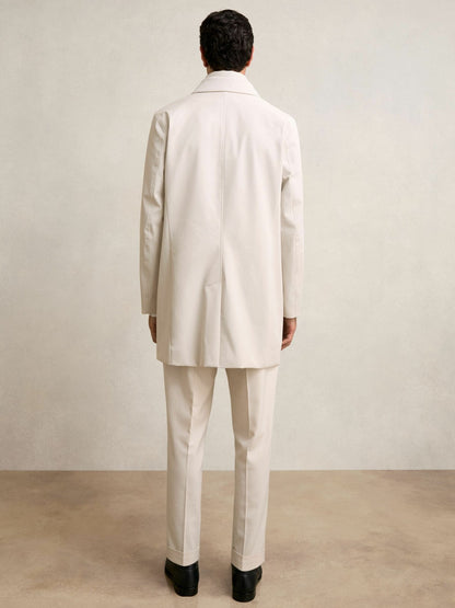 Reiss Offer - Hybrid Removable Funnel Neck Overcoat in Light Stone