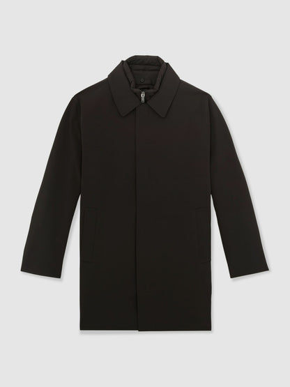 Reiss Offer - Hybrid Removable Funnel Neck Overcoat in Brown