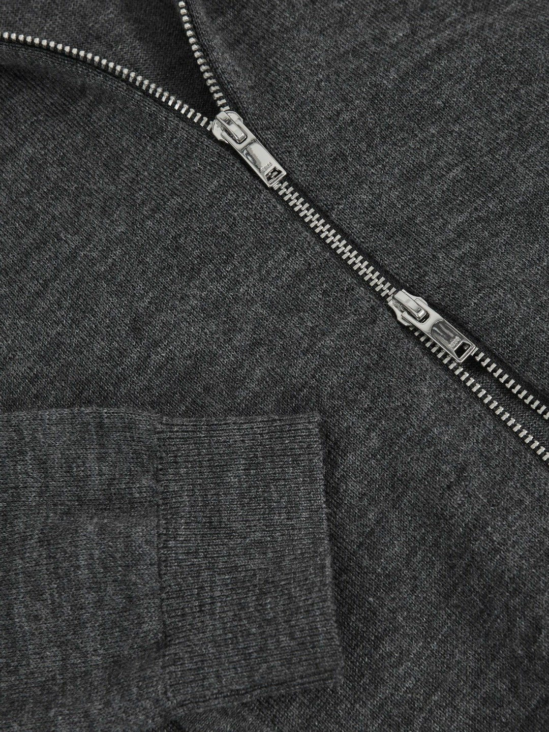 Reiss 13-14 yrs Merino Wool-Blend Zip-Through Cardigan in Derby Grey Melange