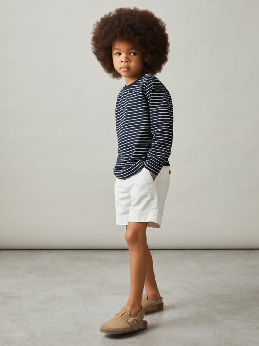 Reiss 4-9 yrs Stretch-Cotton Stripe T-Shirt in Navy/White