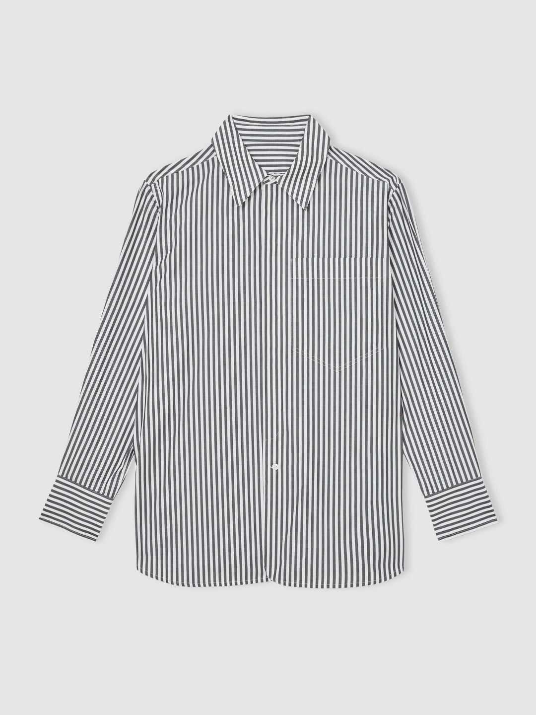 Reiss Savings - | Les 100 Ciels Stripe Shirt in White/Navy