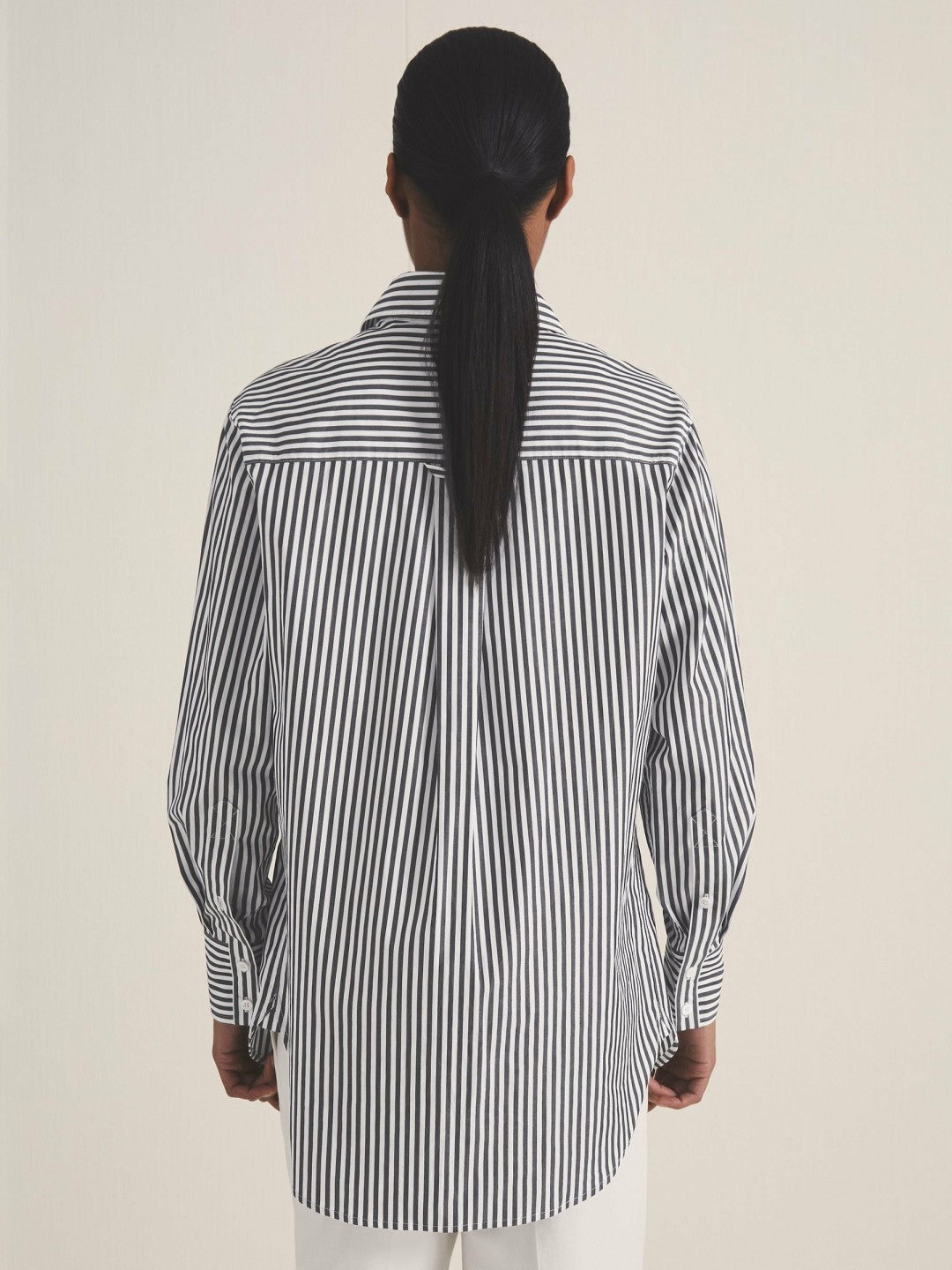 Reiss Savings - | Les 100 Ciels Stripe Shirt in White/Navy