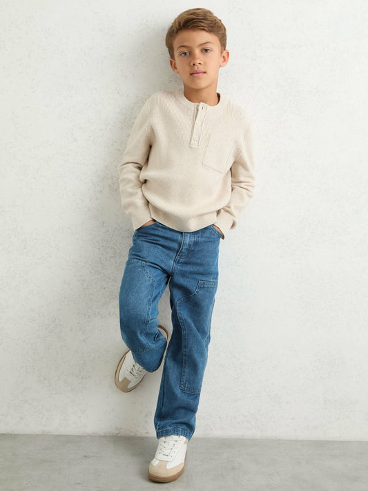 Reiss Sale - 3-9 yrs Straight-Leg Carpenter Jeans in Mid Blue