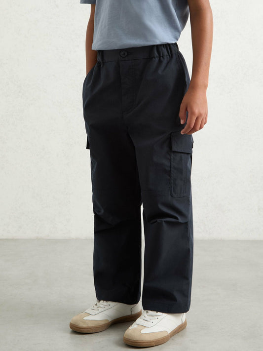Reiss Offer - 3-9 yrs Technical Straight Leg Cargo Trousers in Navy