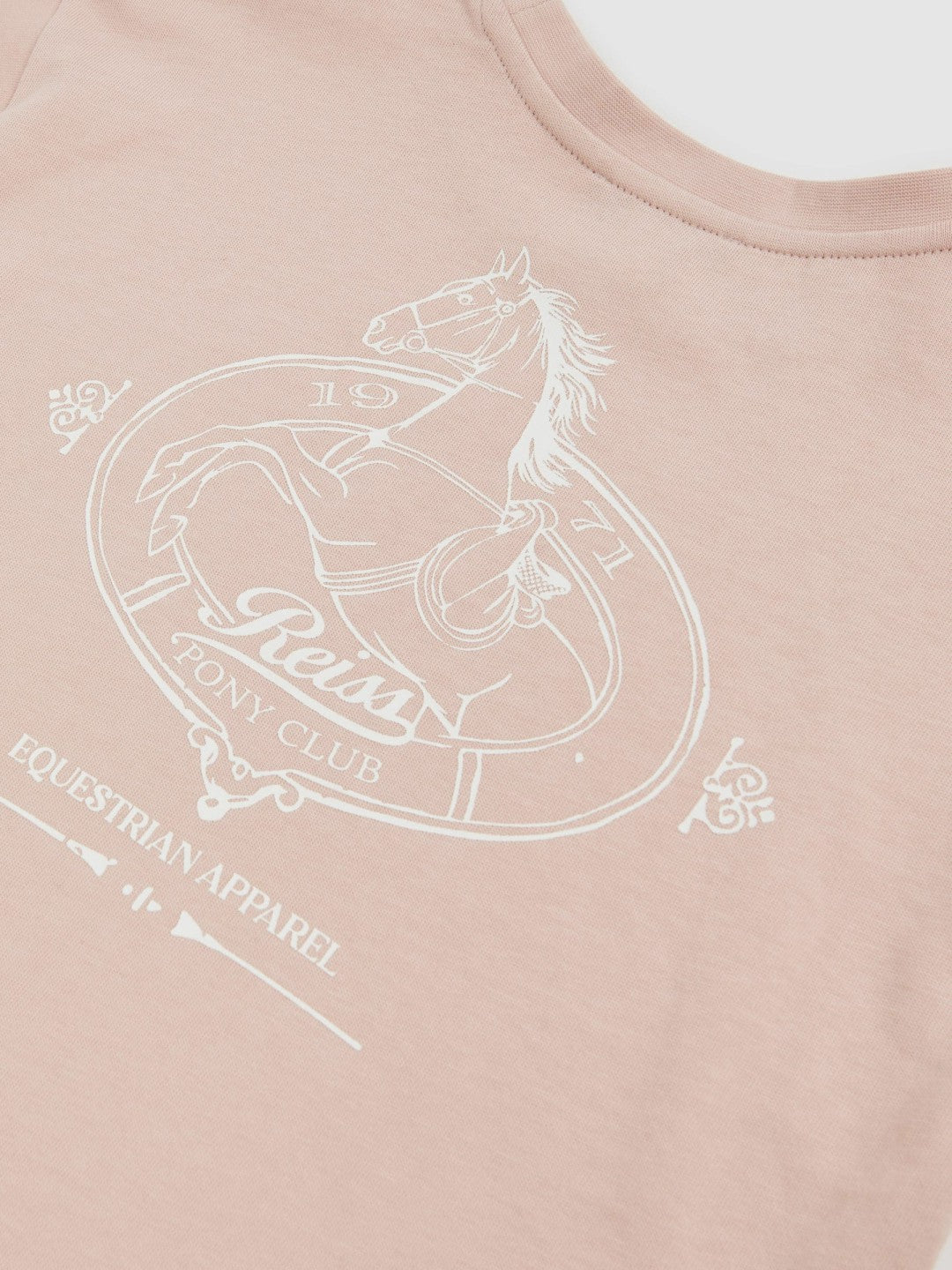 Reiss Affordable - Cotton Pony Club Print T-Shirt in Pink