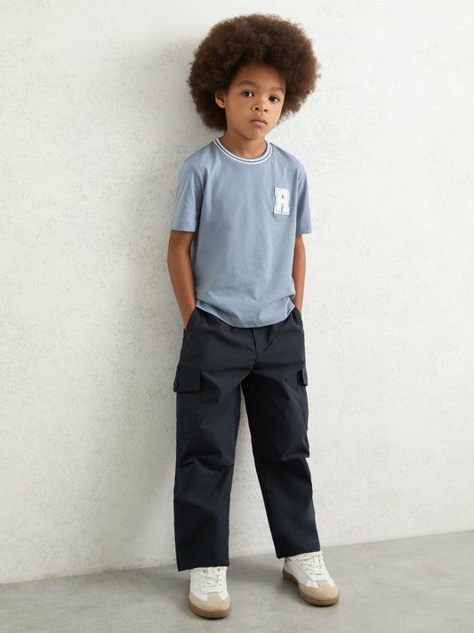 Reiss Savings - 9-13 yrs Technical Straight Leg Cargo Trousers in Navy