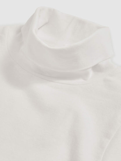 Reiss Sale - 13-14 yrs Cotton-Jersey Roll-Neck Top with Stretch in Ivory