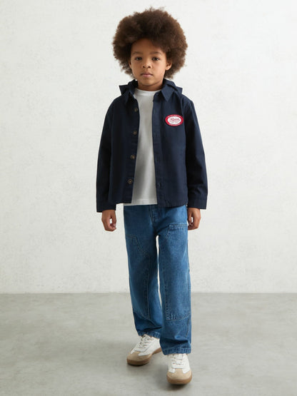 Reiss Sale - Cotton Removable-Hood Motor Cars Jacket in Navy