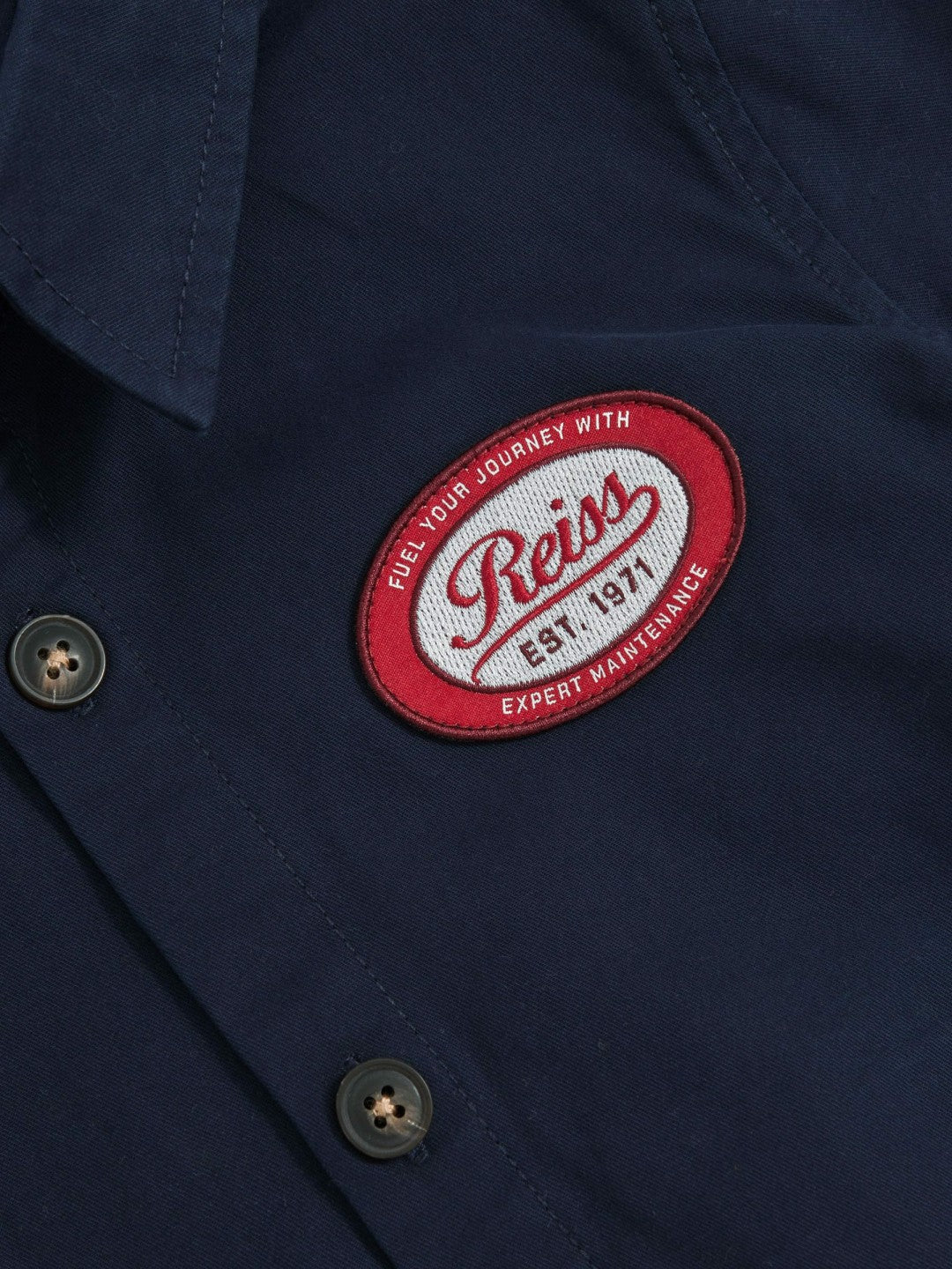 Reiss Sale - Cotton Removable-Hood Motor Cars Jacket in Navy