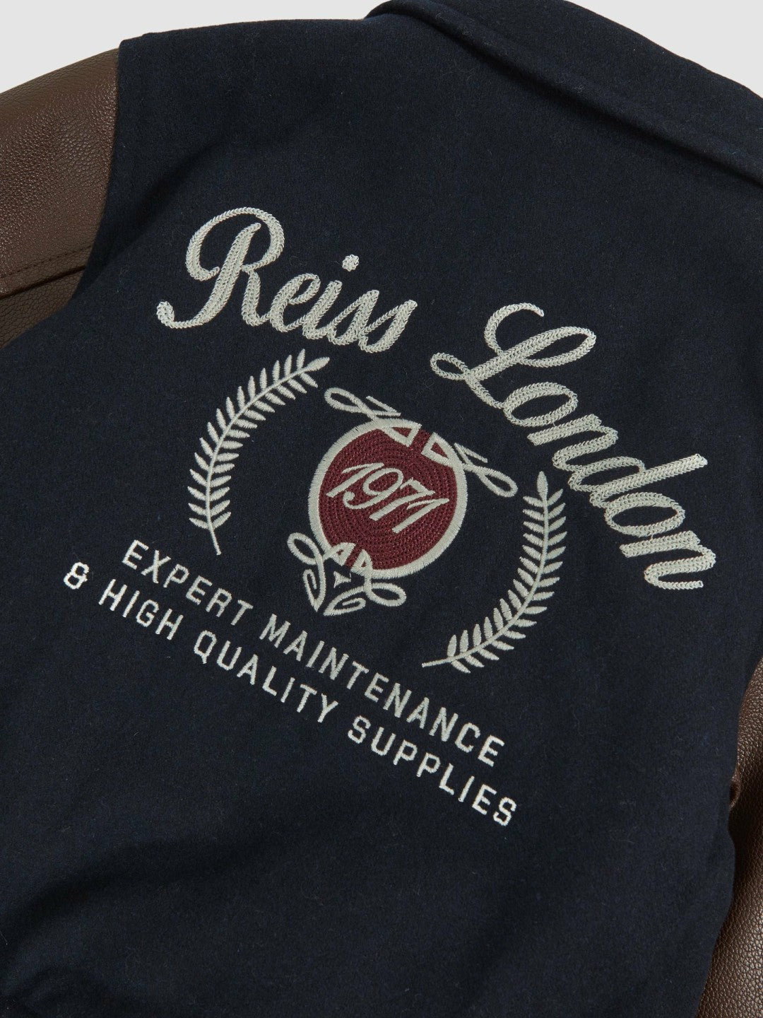 Reiss Deal - 9-13 yrs Motor Cars Press-Stud Bomber Jacket in Navy/Brown