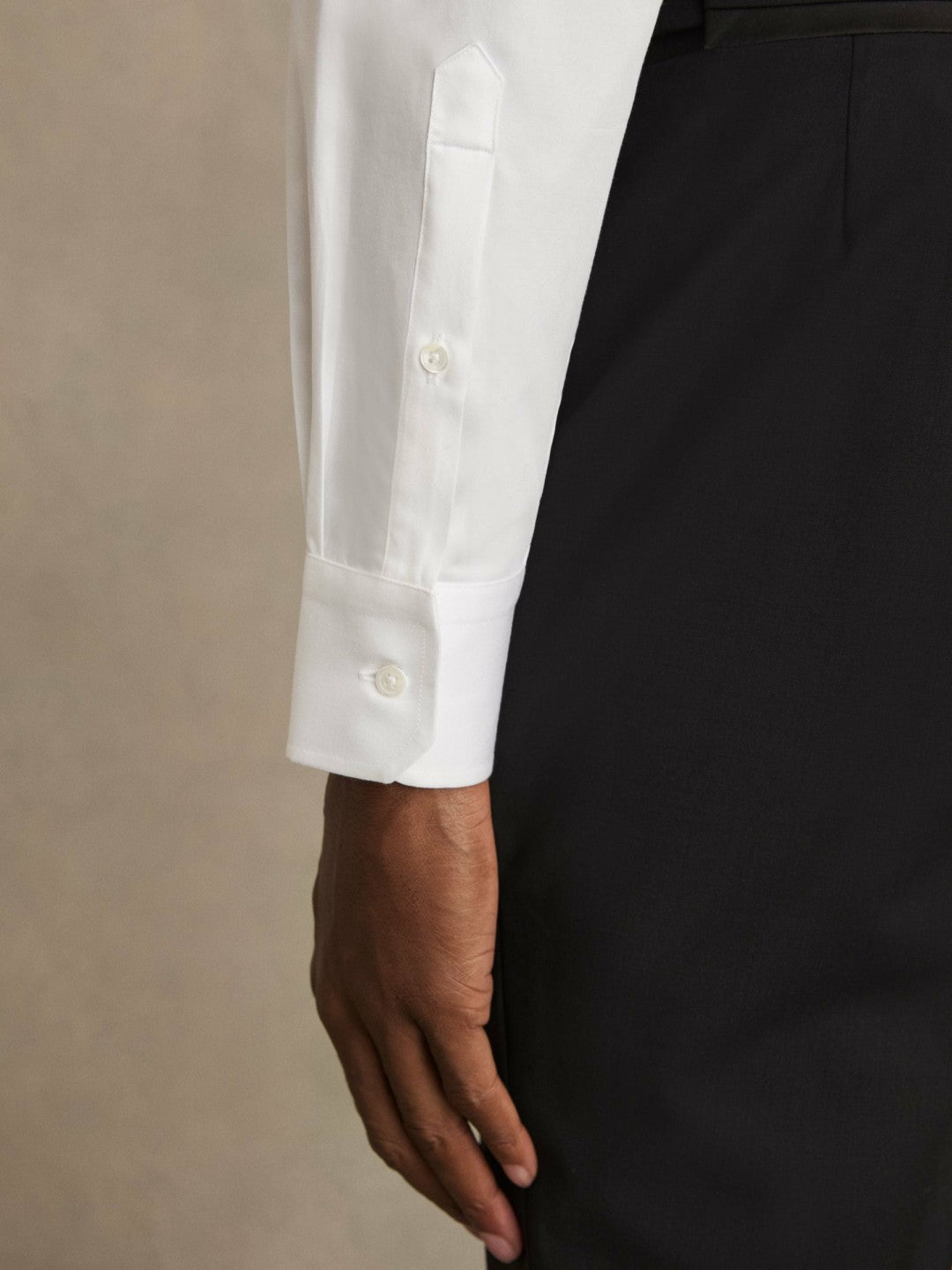 Reiss Regular Fit Cotton Double-Cuff Dinner Shirt Regular-Fit in White