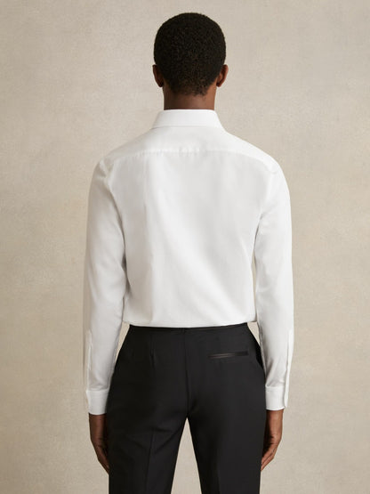 Reiss Regular Fit Cotton Double-Cuff Dinner Shirt Regular-Fit in White