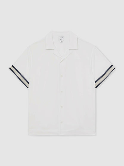 Reiss Popular Choice - | Ché Stripe-Cuff Shirt in White