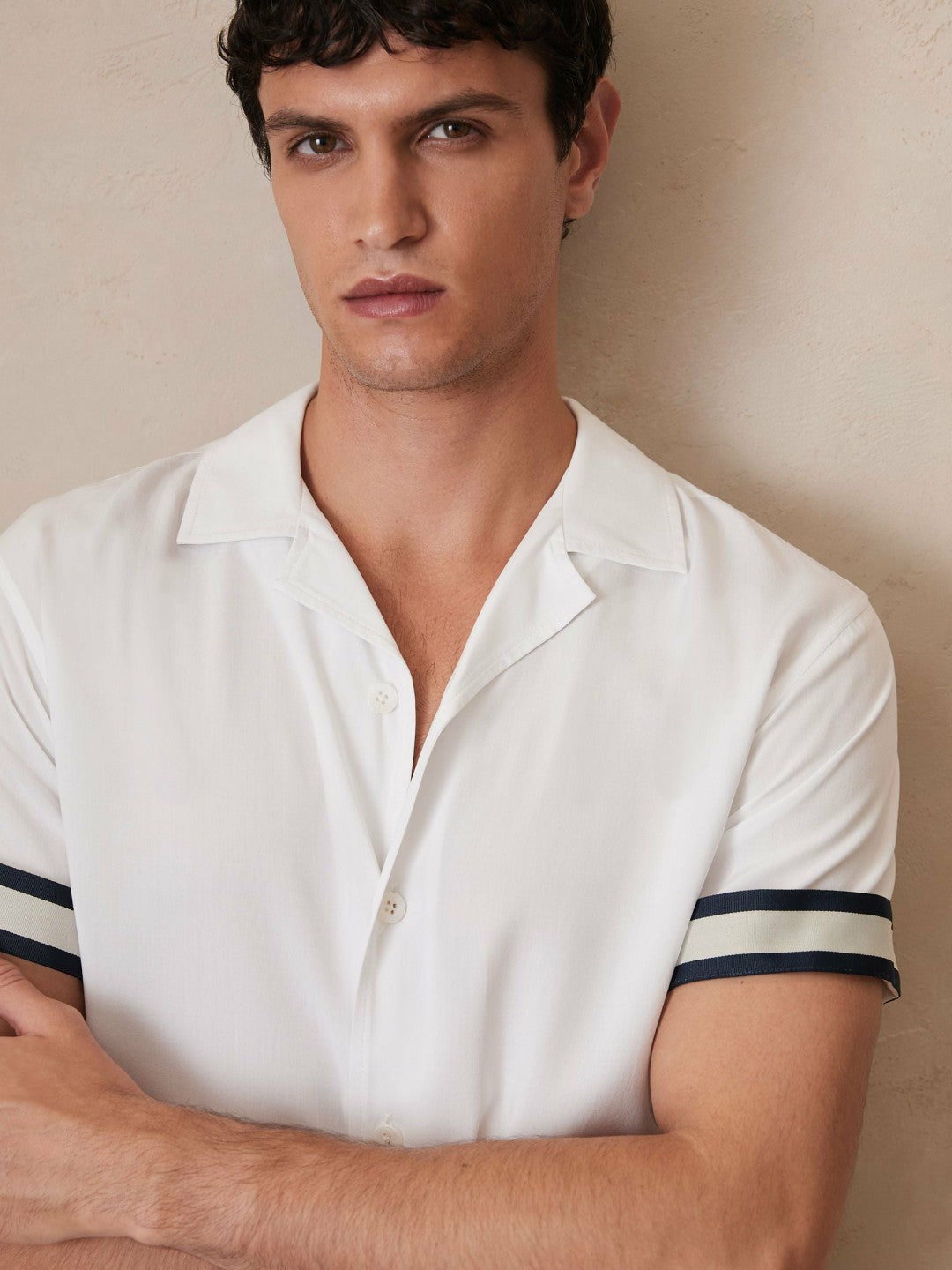 Reiss Popular Choice - | Ché Stripe-Cuff Shirt in White