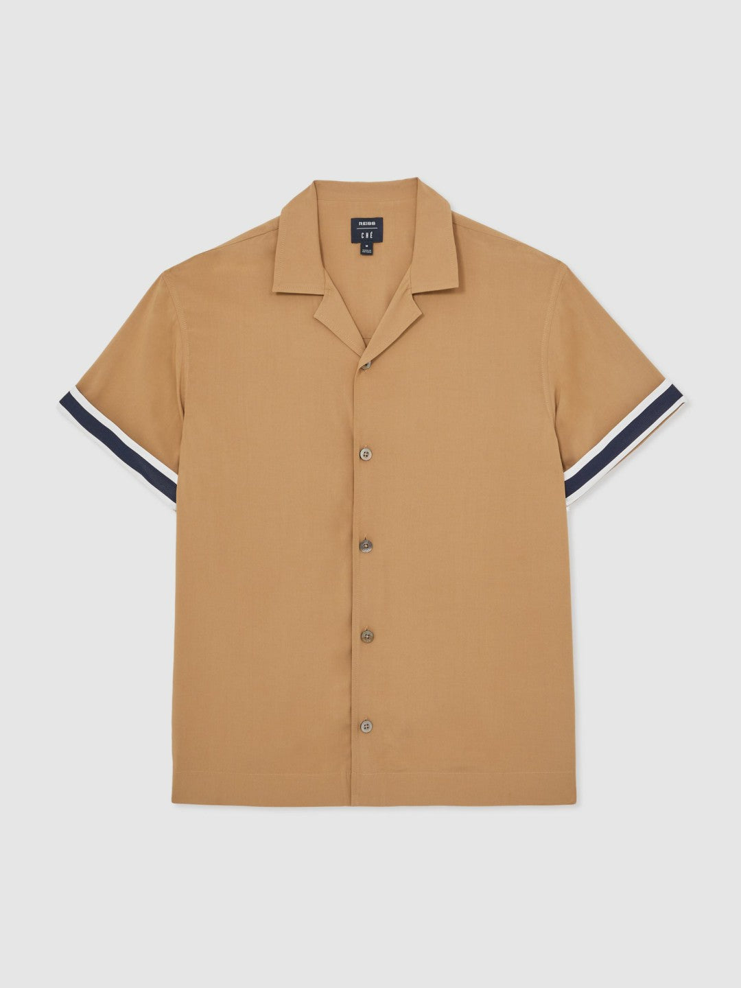 Reiss Sale - | Ché Stripe-Cuff Shirt in Camel
