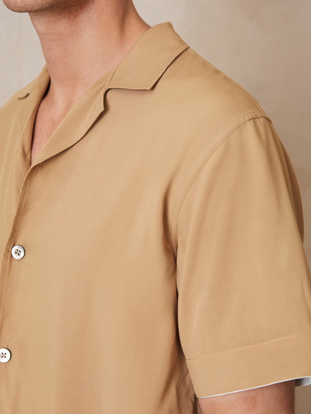 Reiss Sale - | Ché Stripe-Cuff Shirt in Camel