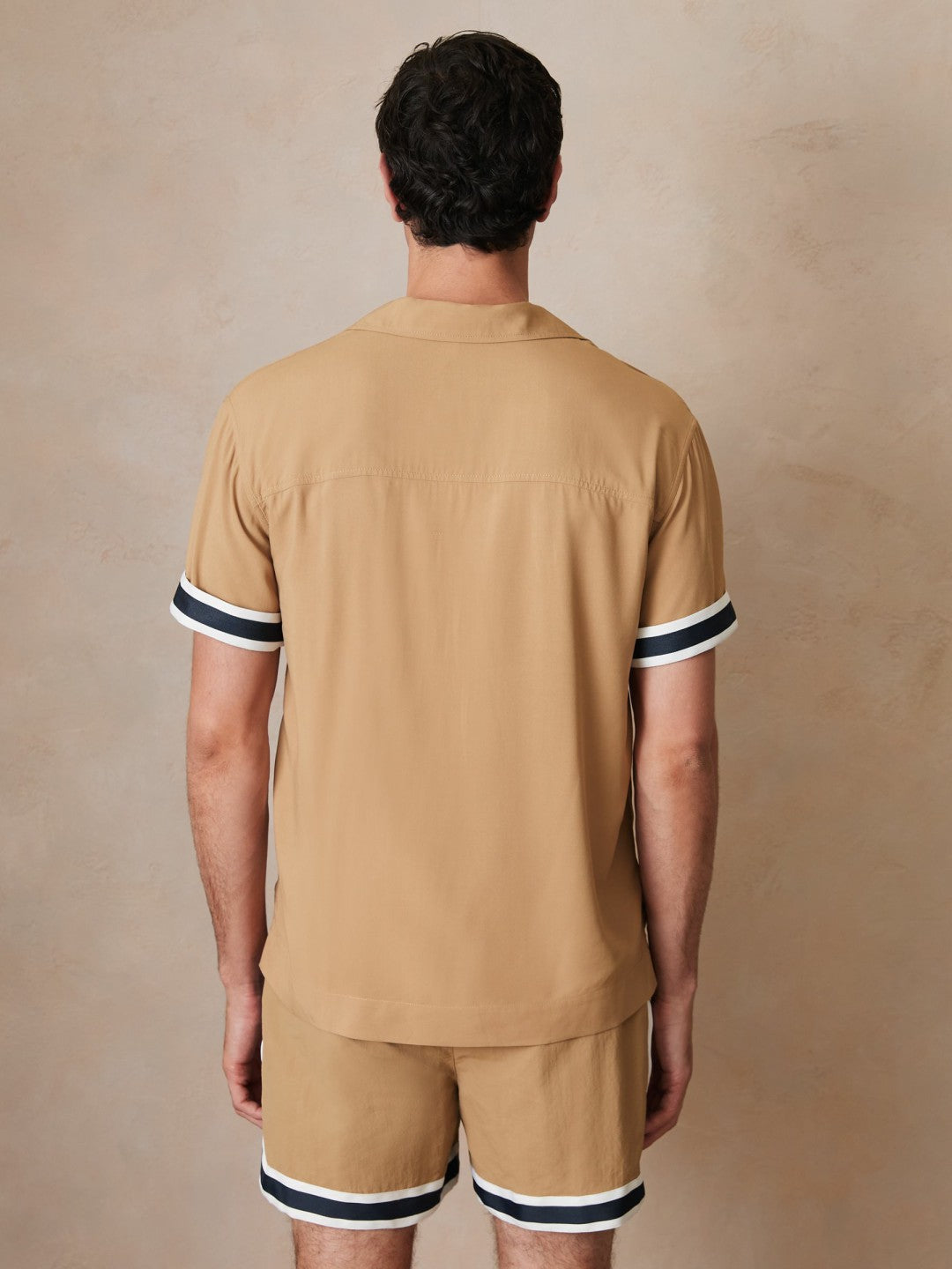 Reiss Sale - | Ché Stripe-Cuff Shirt in Camel